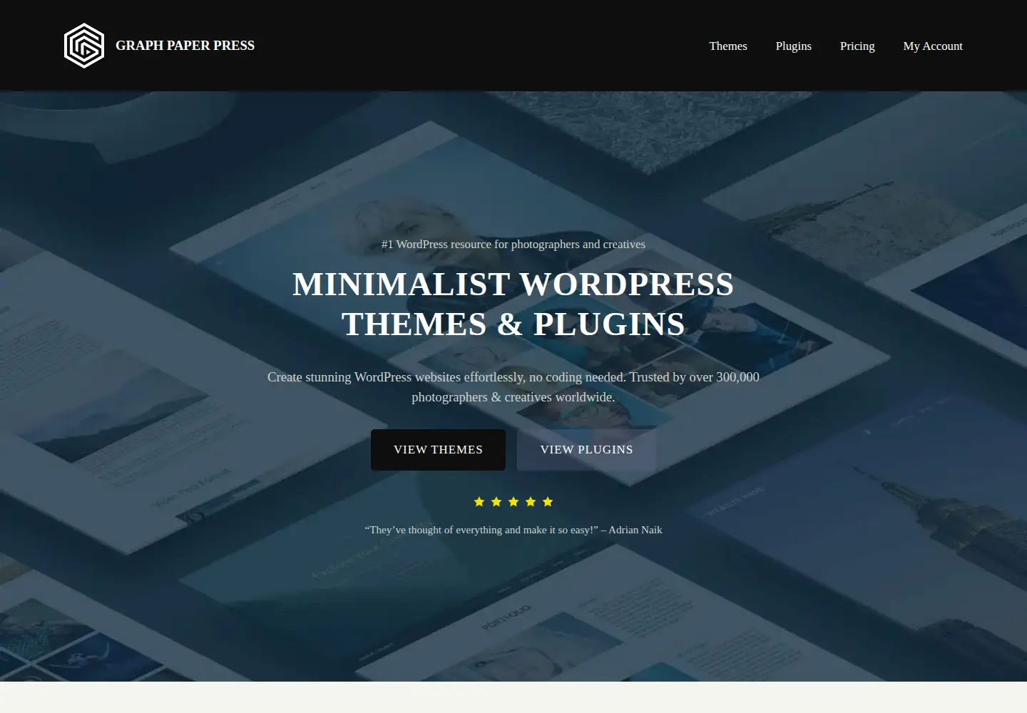 Captured homepage of graphpaperpress.com in the current scan