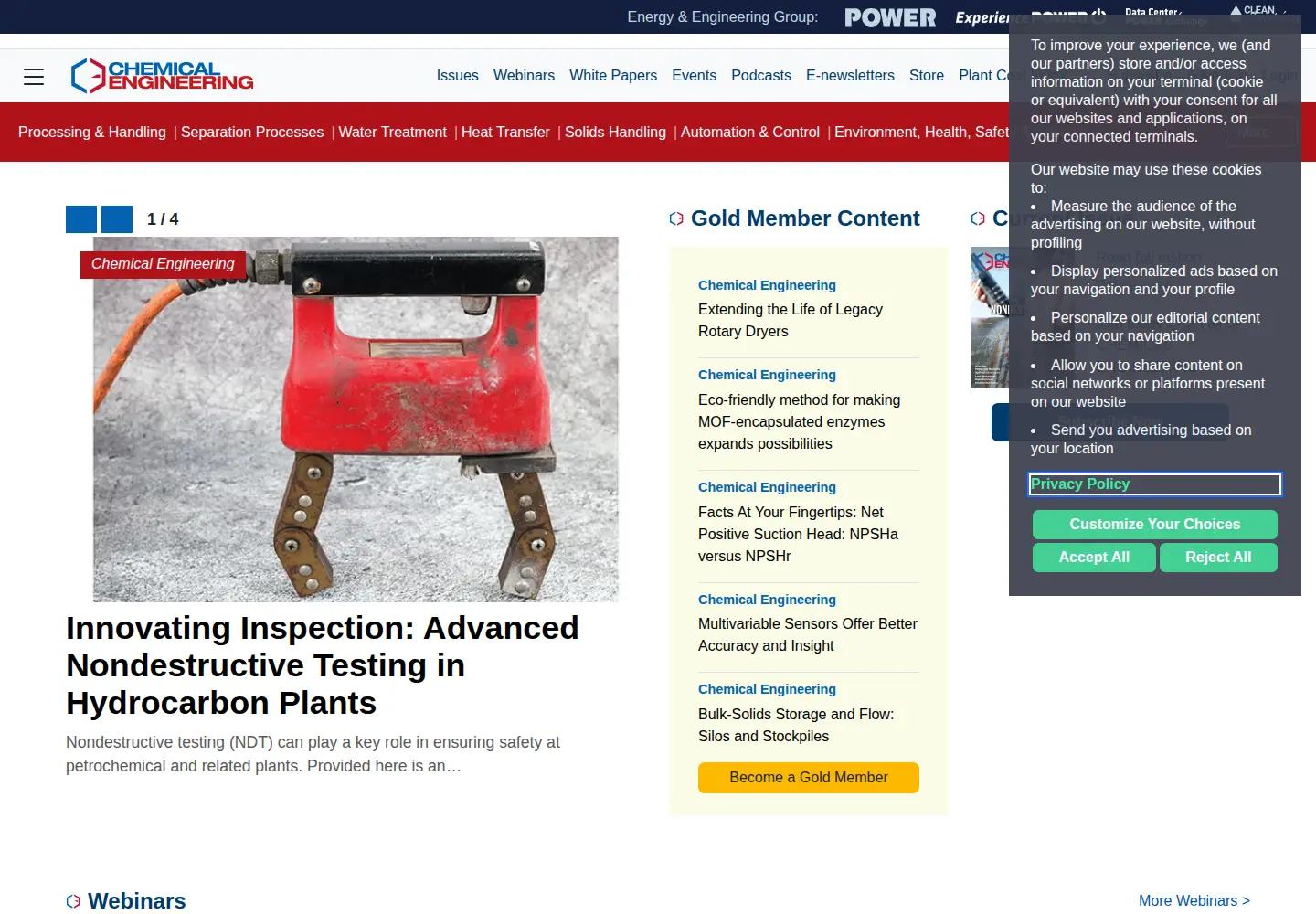 Captured homepage of chemengonline.com in the current scan