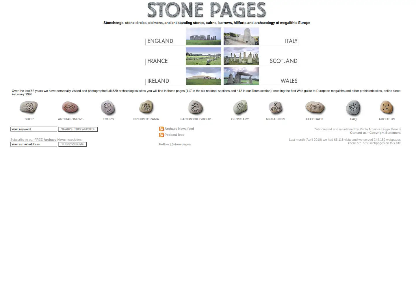 Screenshot of stonepages.com
