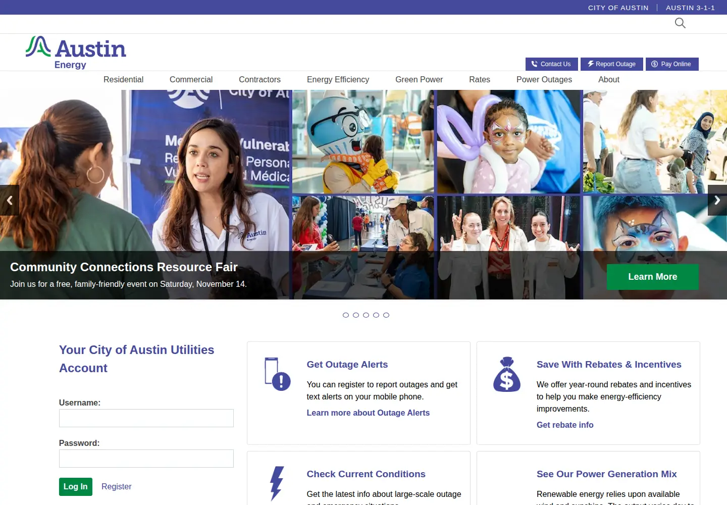 Screenshot of austinenergy.com