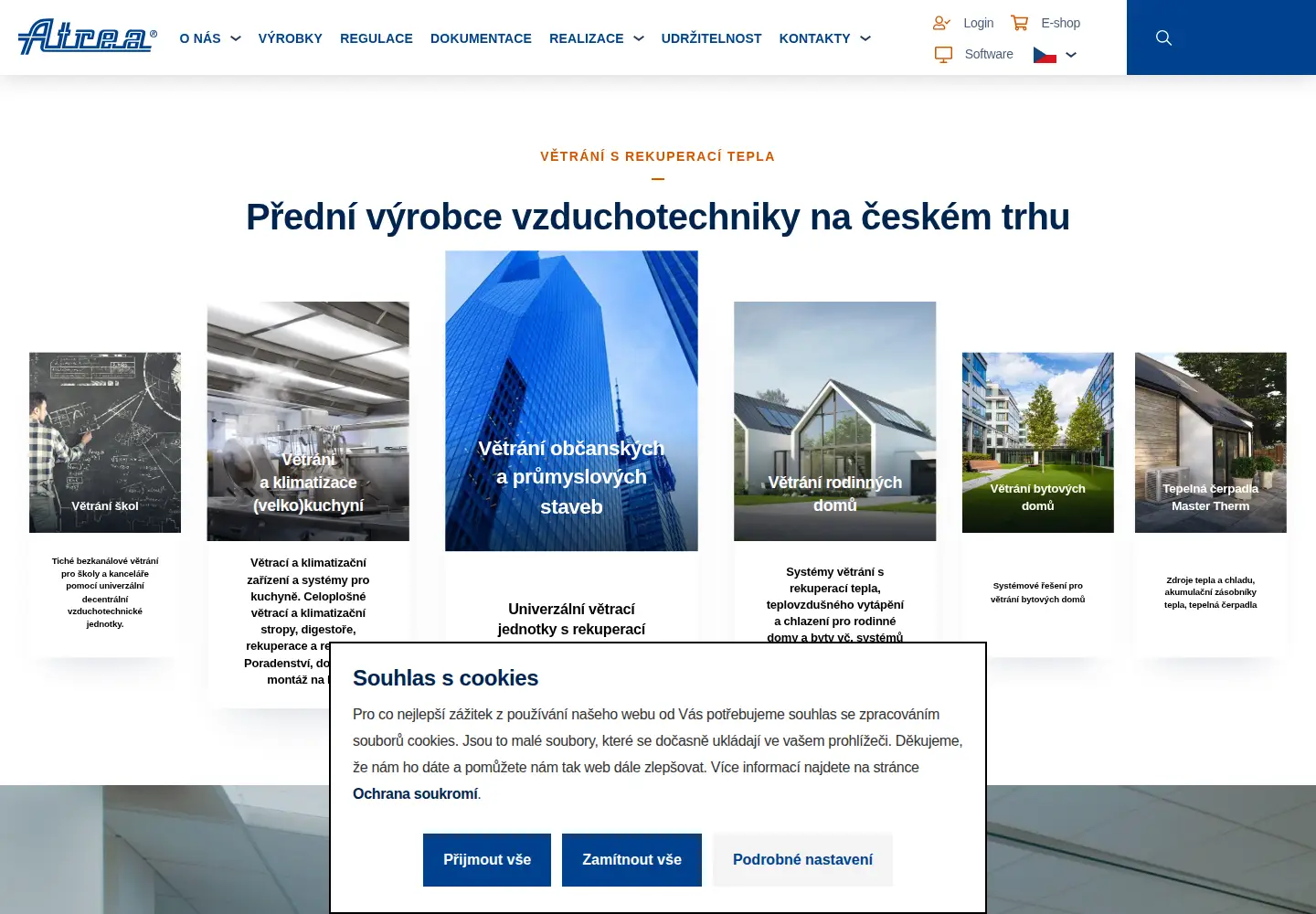 Captured homepage of atrea.cz in the current scan
