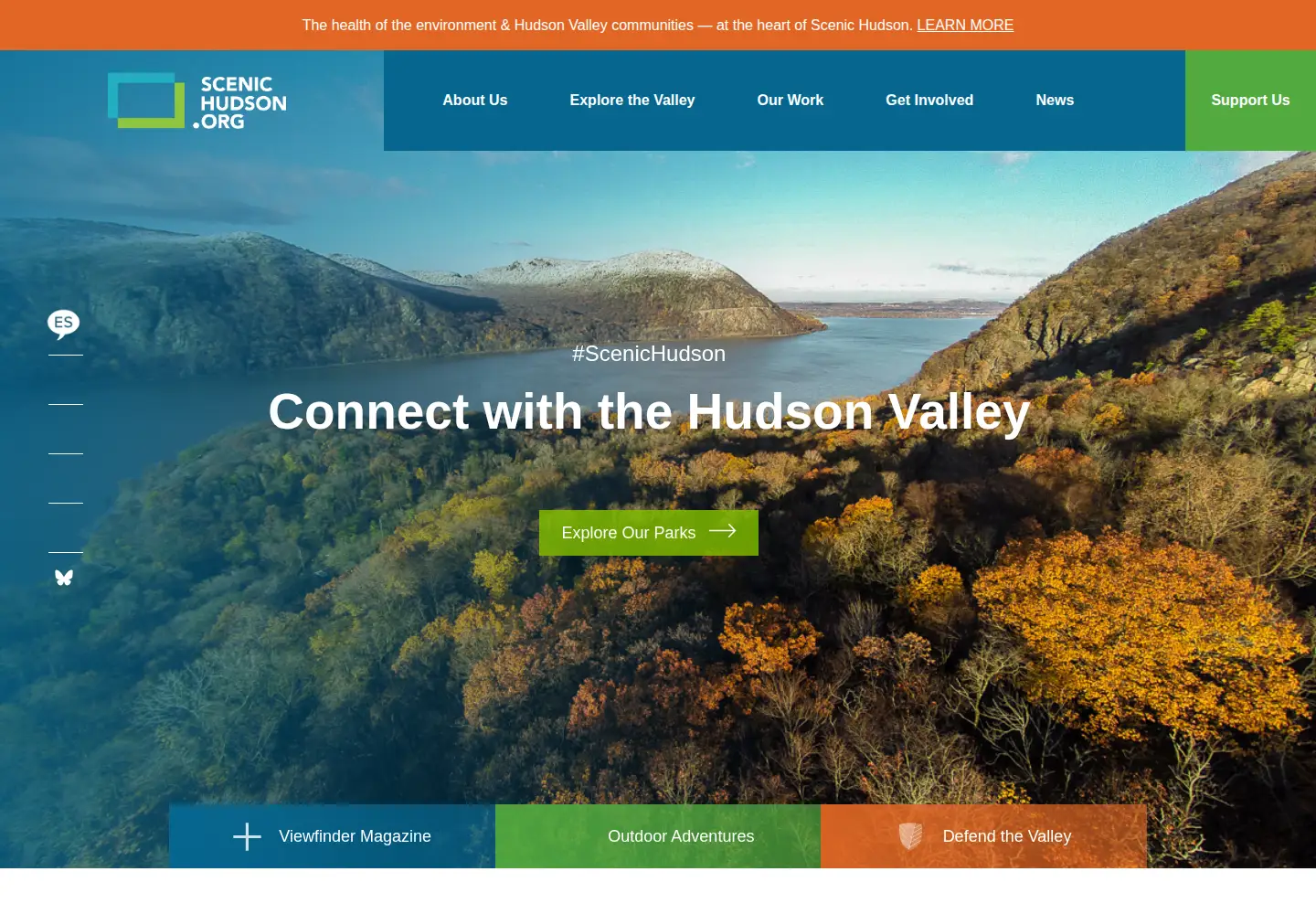 Captured homepage of scenichudson.org in the current scan