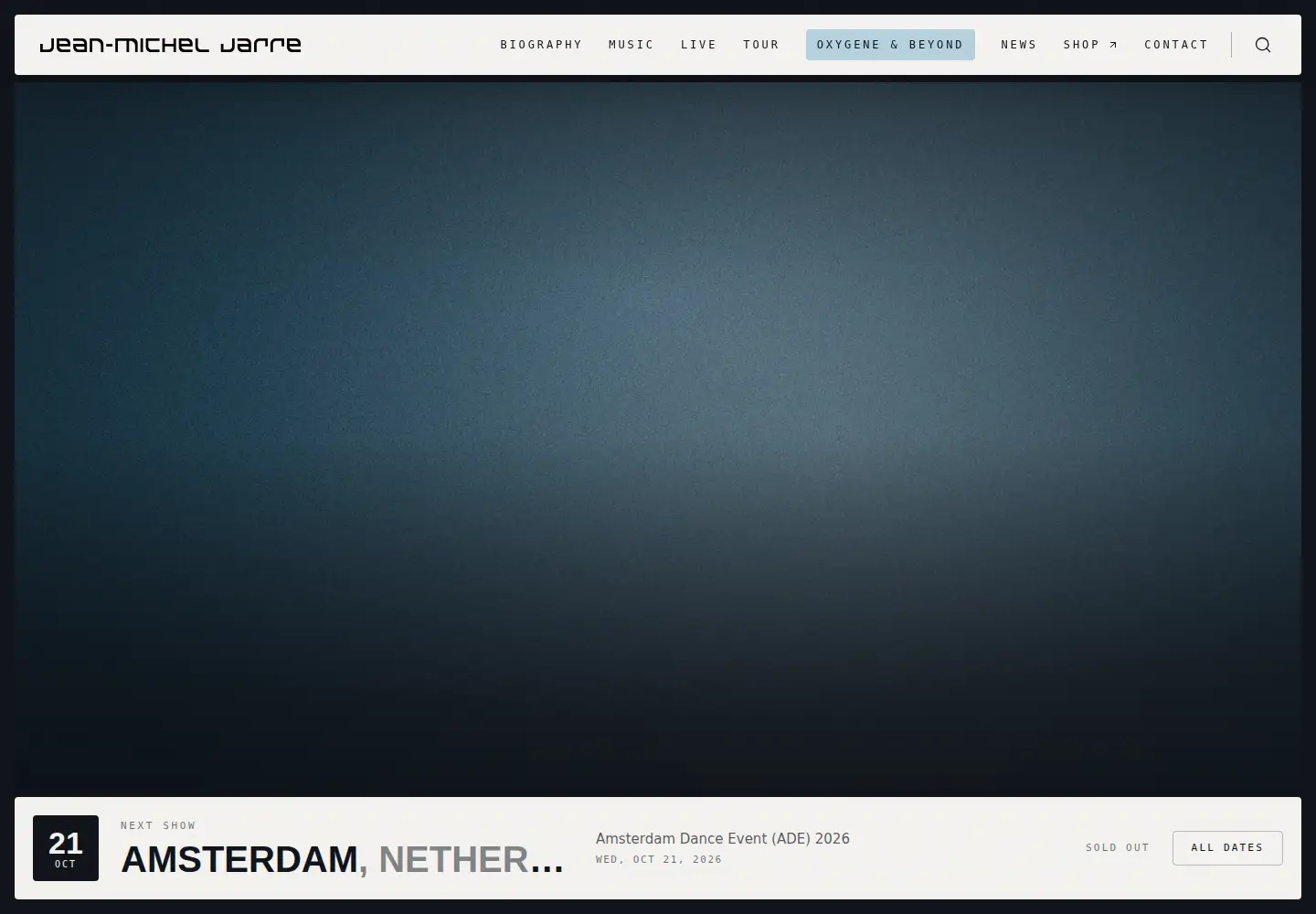 Captured homepage of jeanmicheljarre.com in the current scan