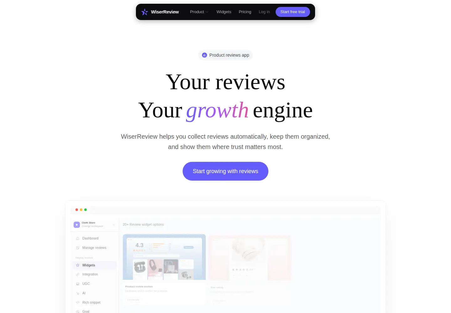 Screenshot of wiserreview.com