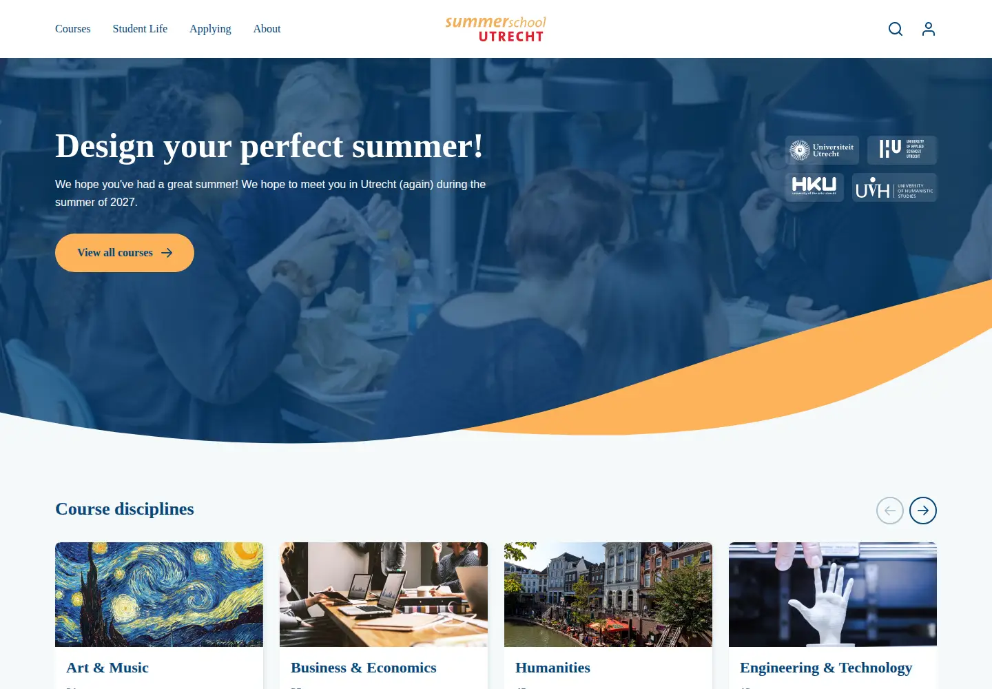 Screenshot of utrechtsummerschool.nl