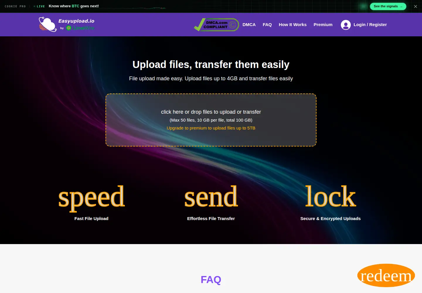 Screenshot of easyupload.io
