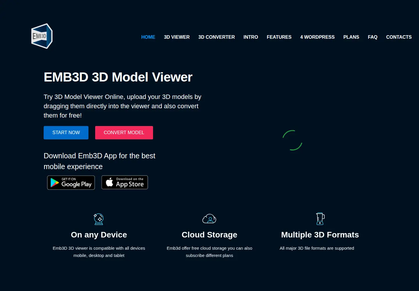 Screenshot of emb3d.com