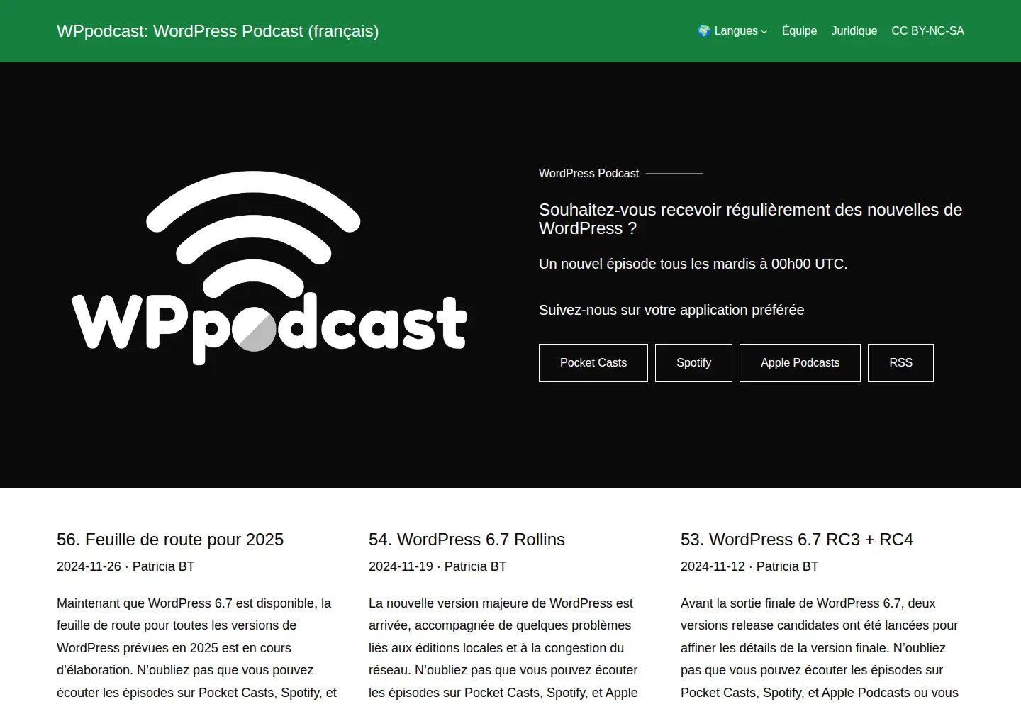Screenshot of wppodcast.fr