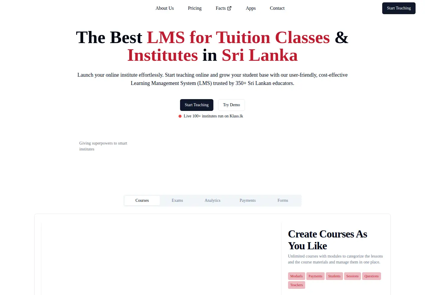 Screenshot of klass.lk