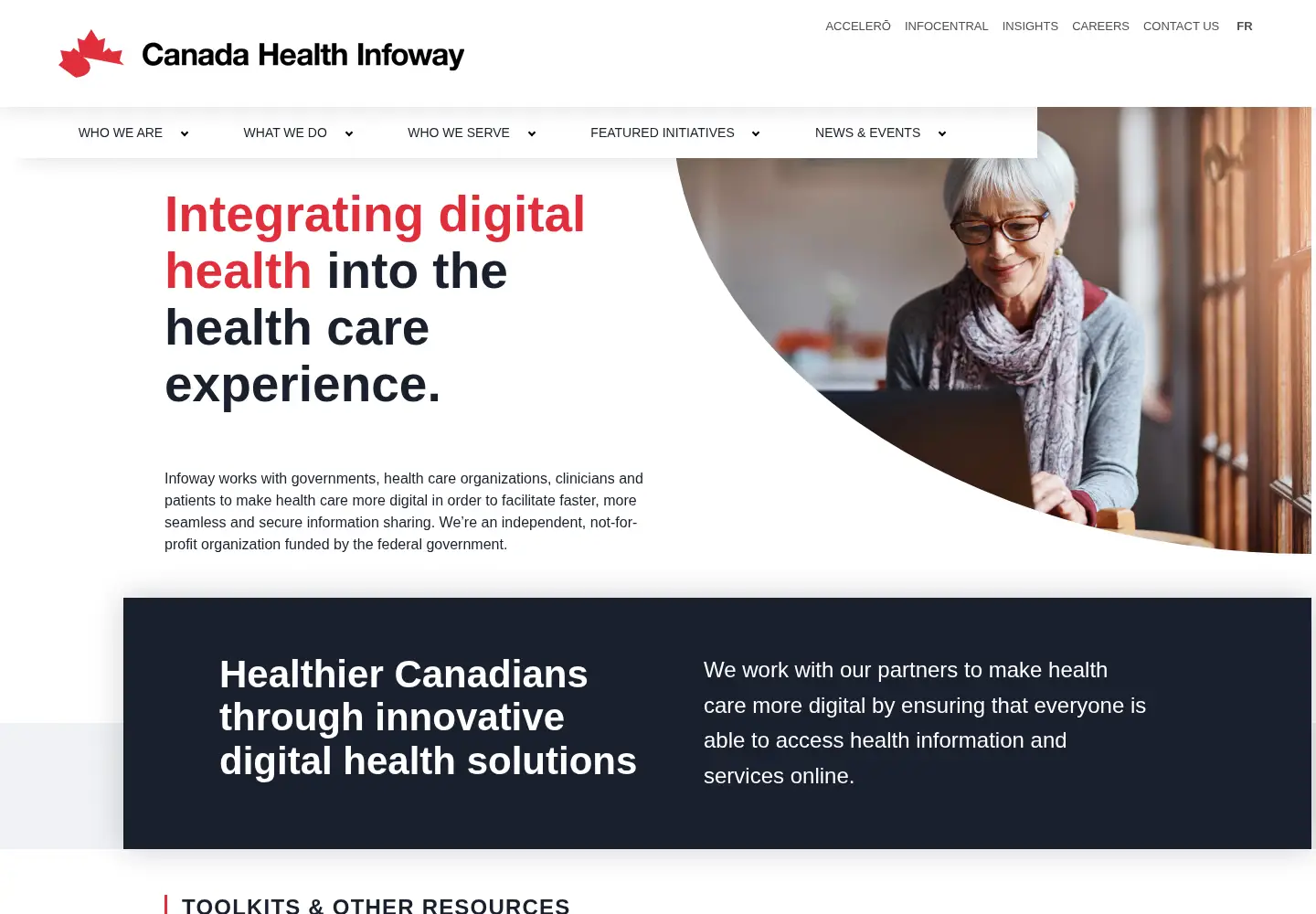 Captured homepage of infoway-inforoute.ca in the current scan
