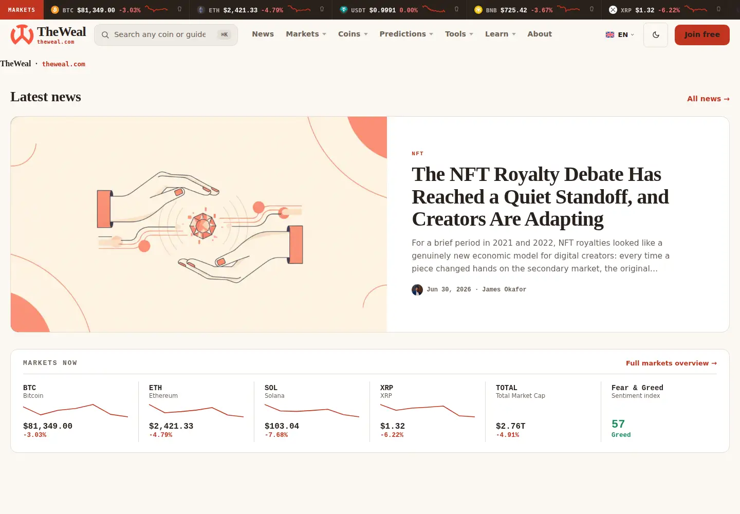 Screenshot of theweal.com
