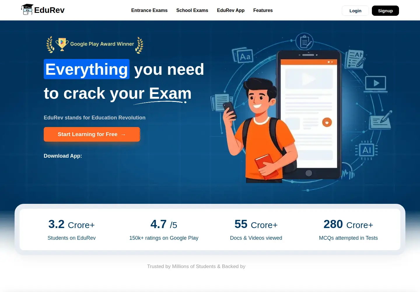 Screenshot of edurev.in