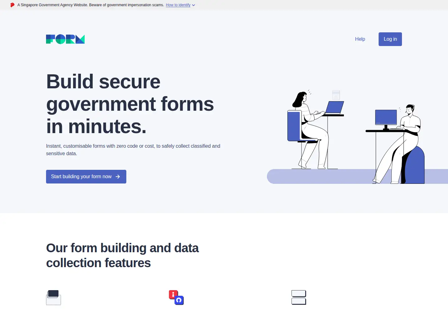 Screenshot of form.gov.sg