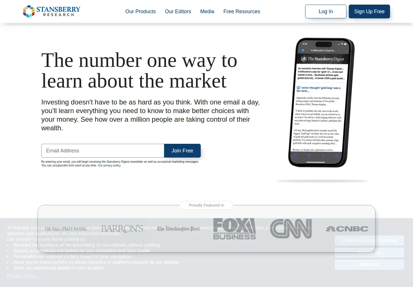 Screenshot of stansberryresearch.com