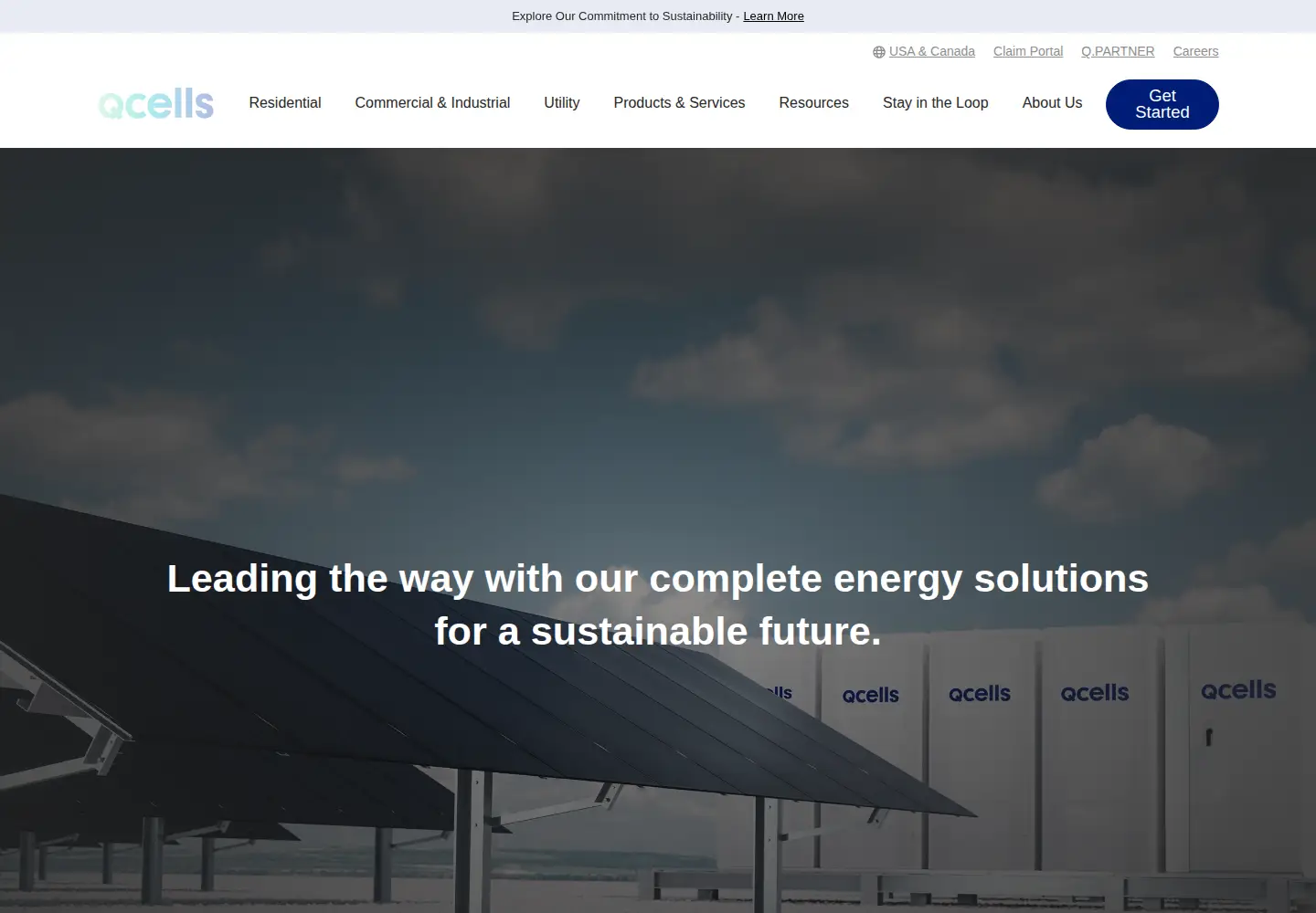 Screenshot of qcells.com