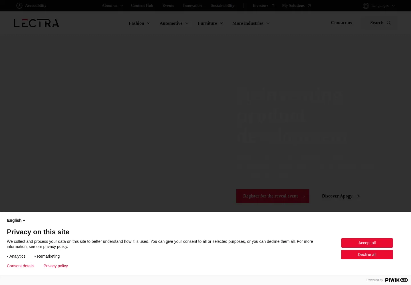 Screenshot of lectra.com