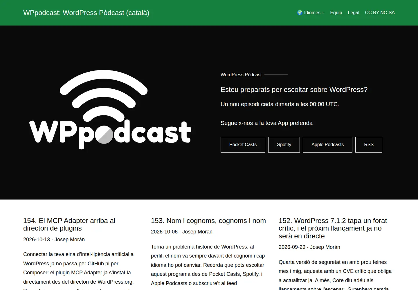 Screenshot of wppodcast.cat