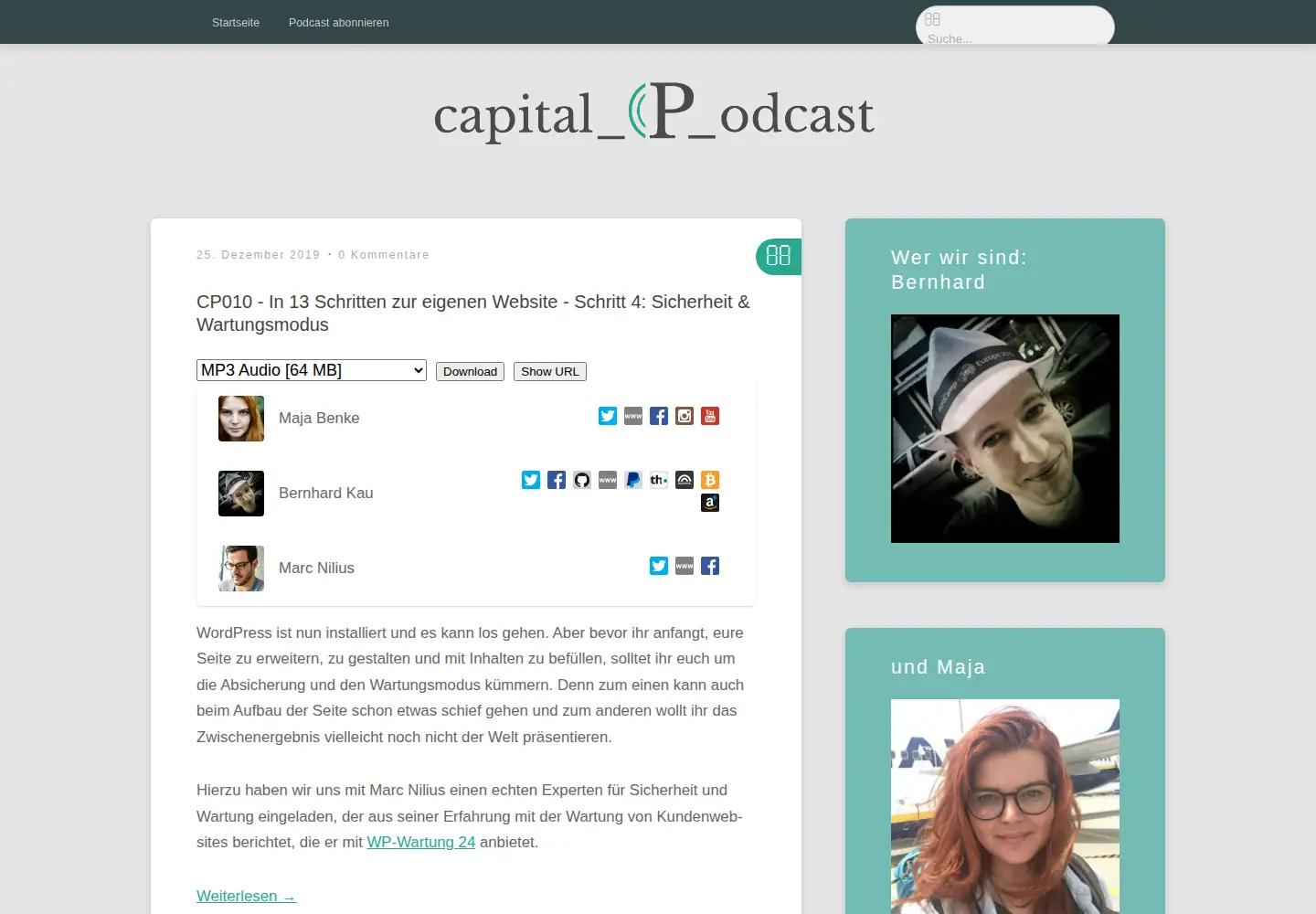 Captured homepage of capital-p.de in the current scan