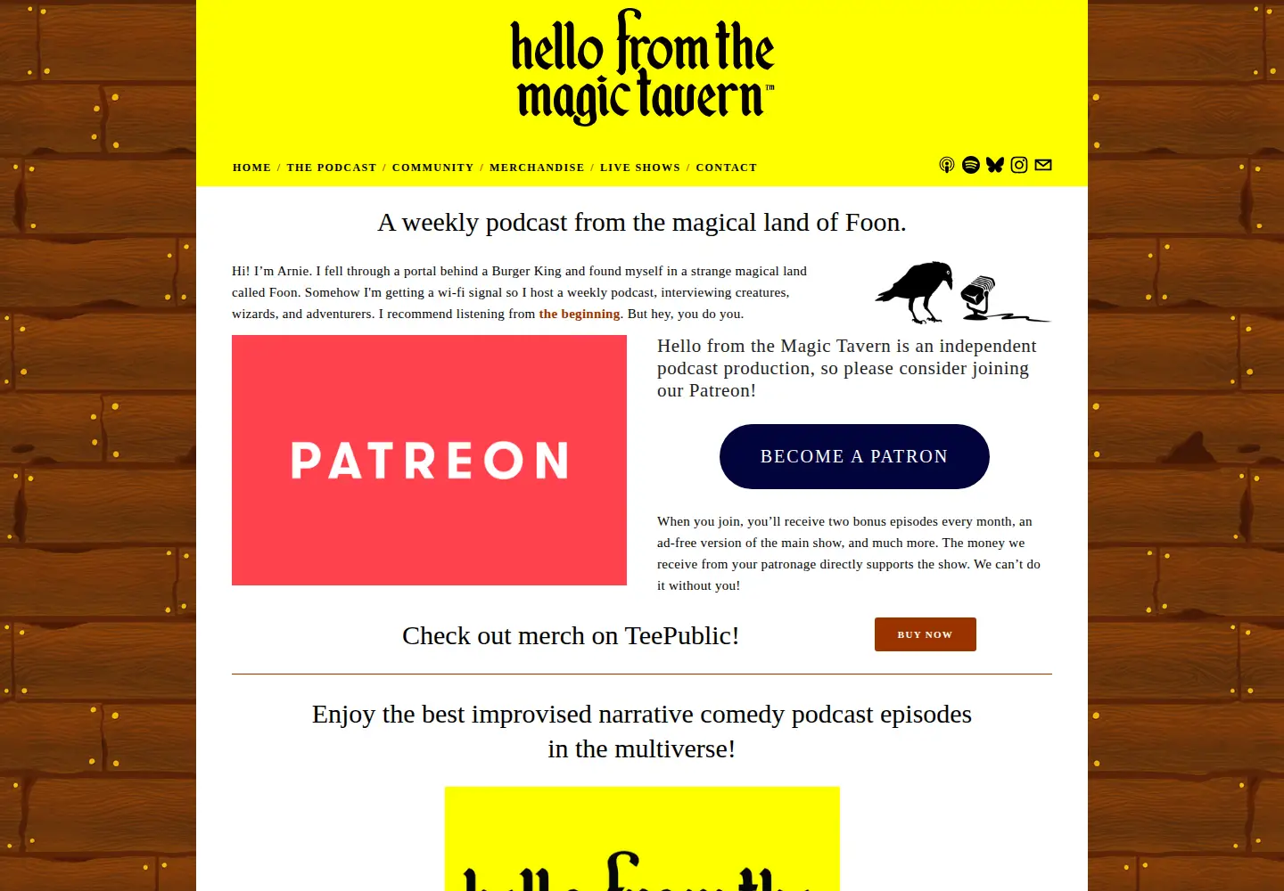 Captured homepage of hellofromthemagictavern.com in the current scan