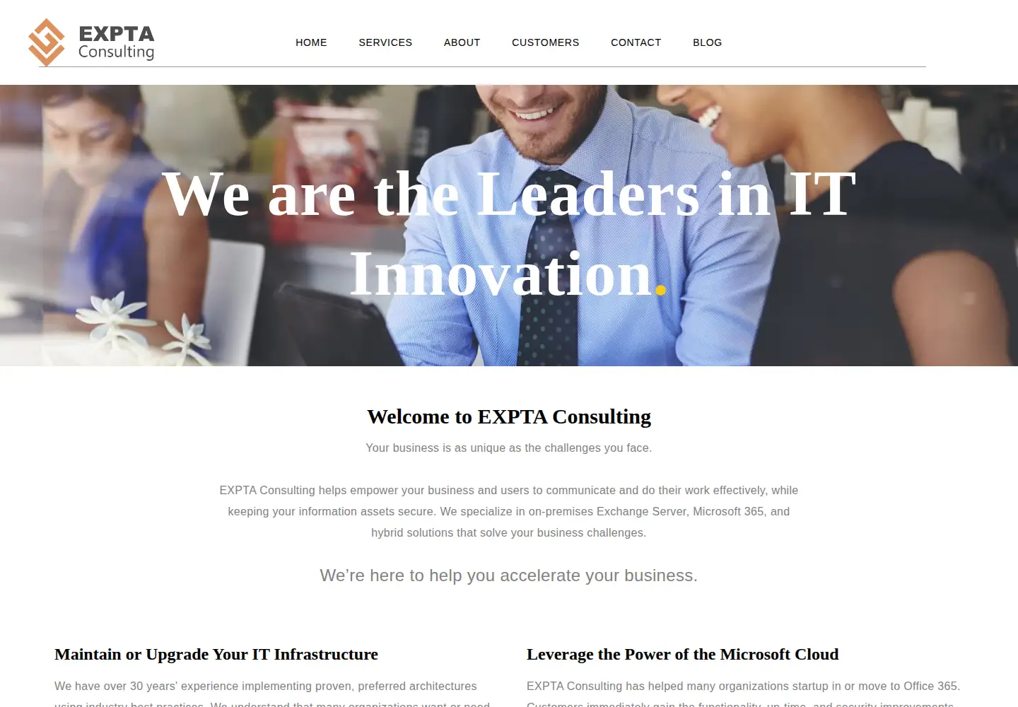 Captured homepage of expta.com in the current scan
