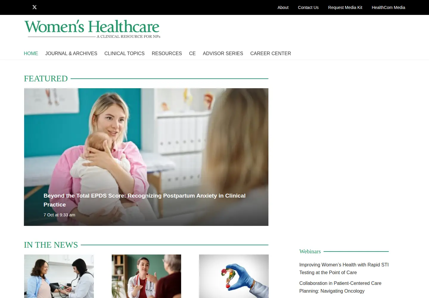 Captured homepage of npwomenshealthcare.com in the current scan