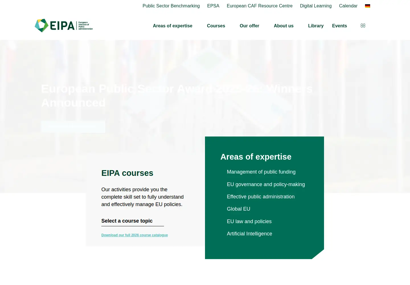 Captured homepage of eipa.eu in the current scan