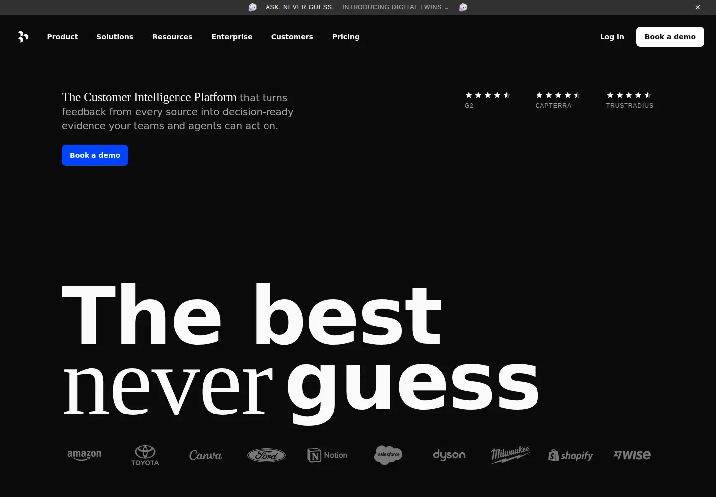 Captured homepage of dovetail.com in the current scan