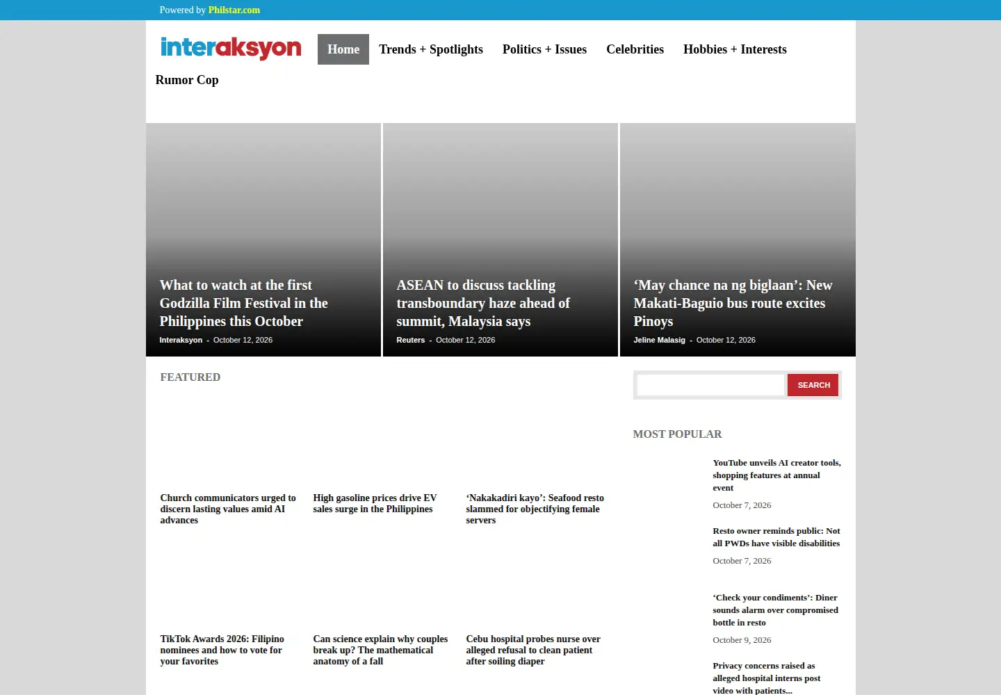 Screenshot of interaksyon.com
