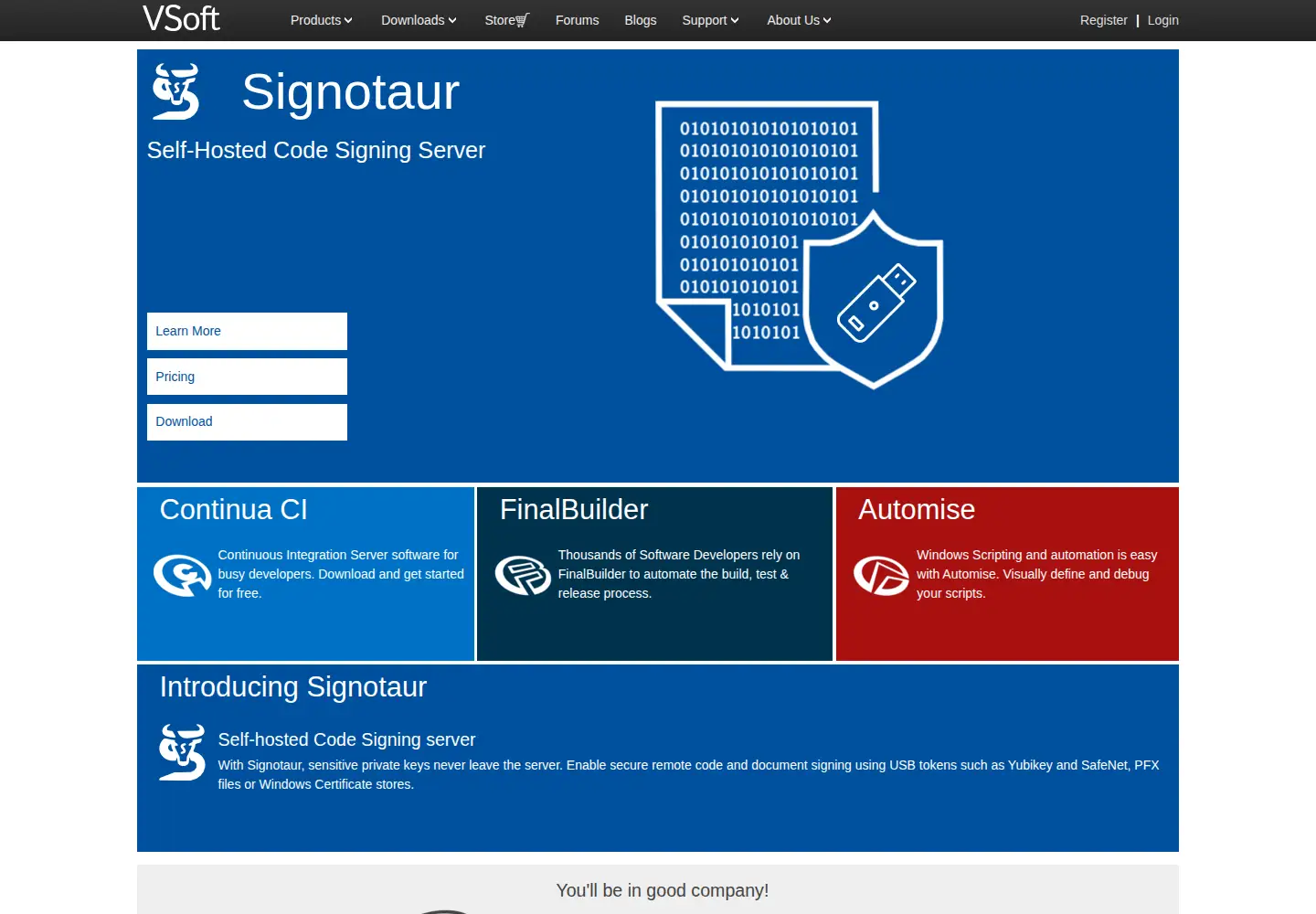 Captured homepage of finalbuilder.com in the current scan