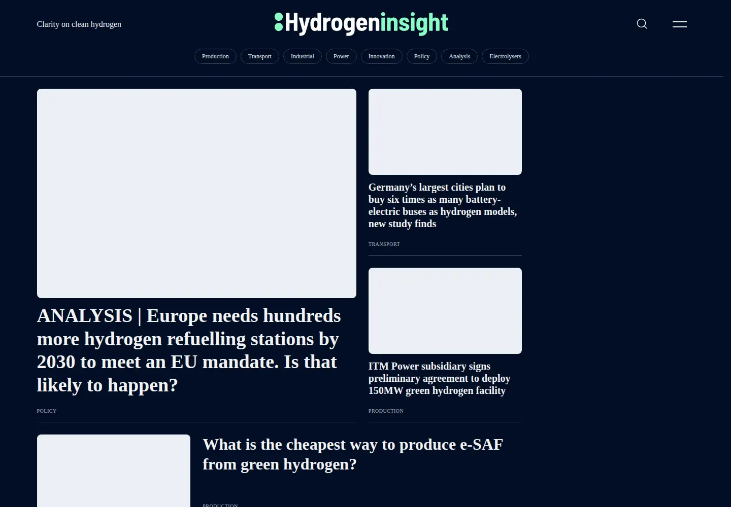 Screenshot of hydrogeninsight.com