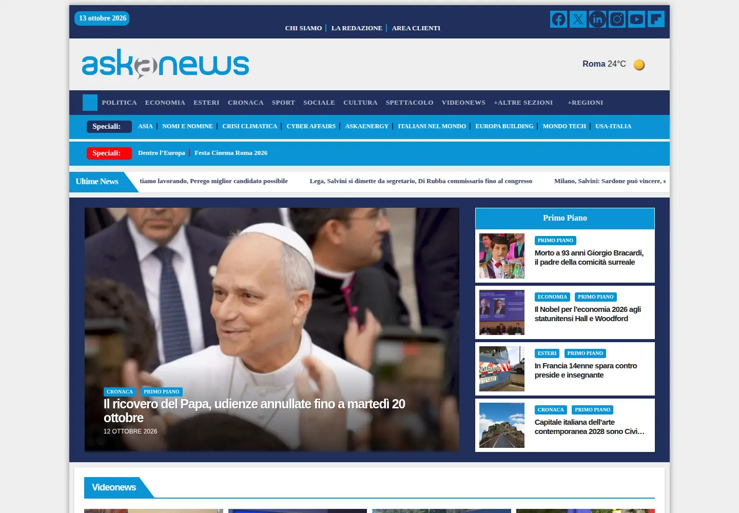 Screenshot of askanews.it
