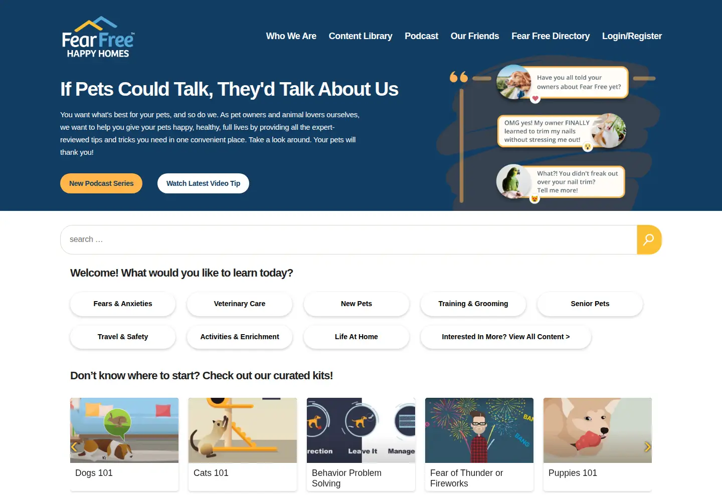 Screenshot of fearfreehappyhomes.com