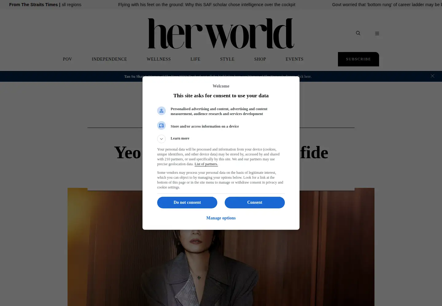 Captured homepage of herworld.com in the current scan