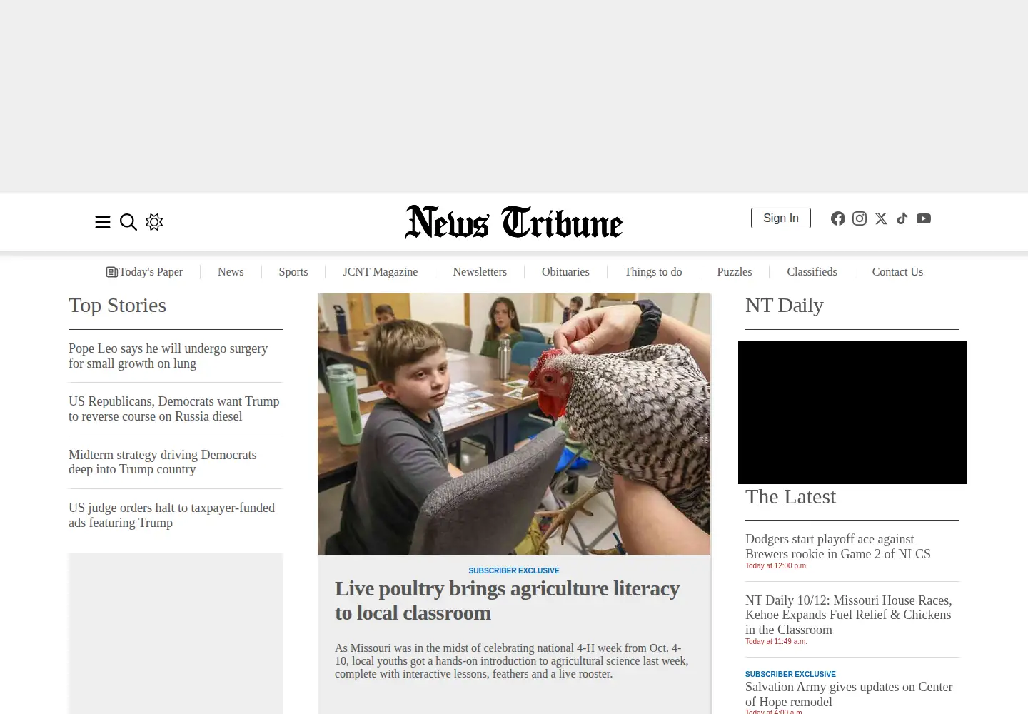 Screenshot of newstribune.com