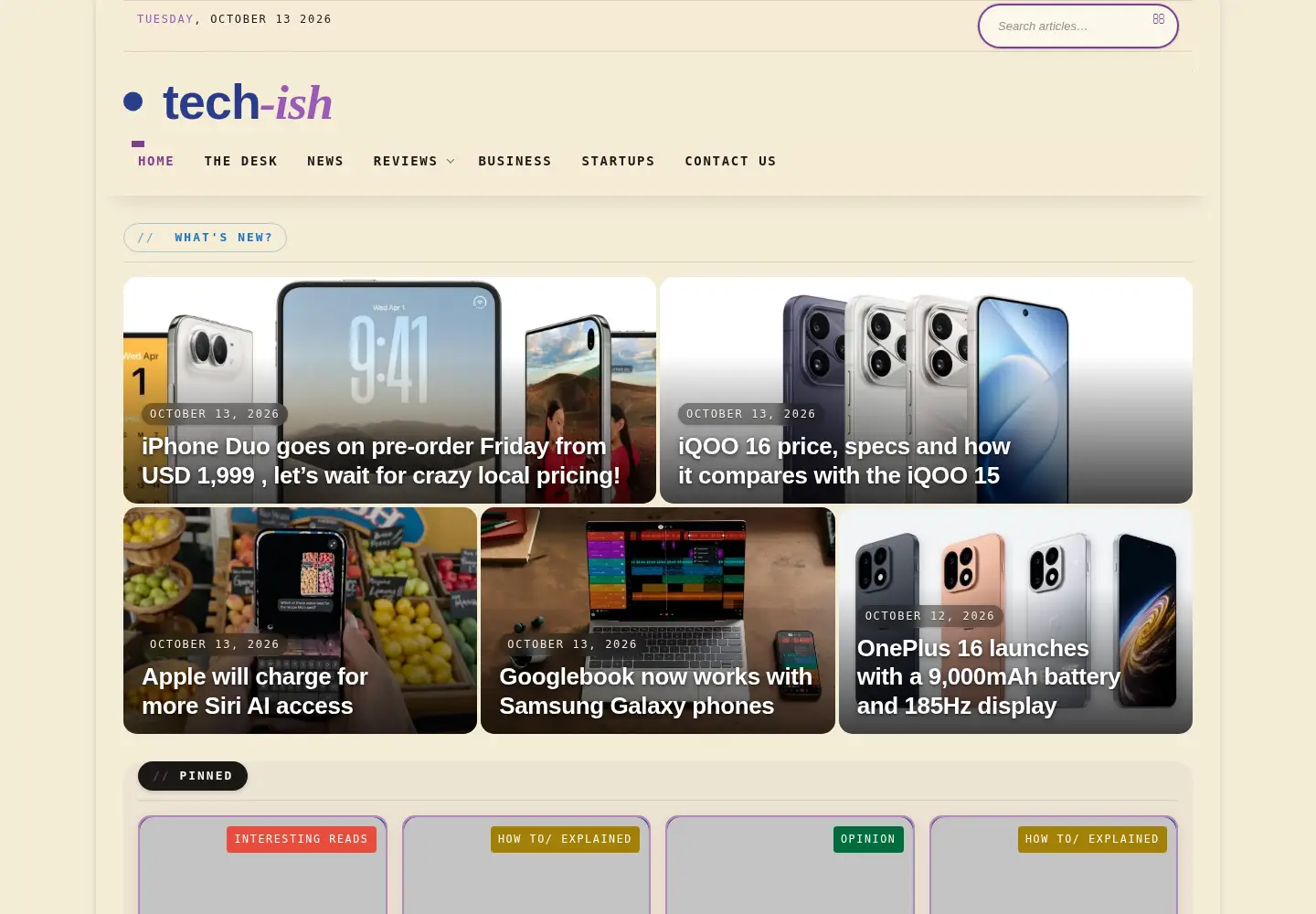 Screenshot of tech-ish.com