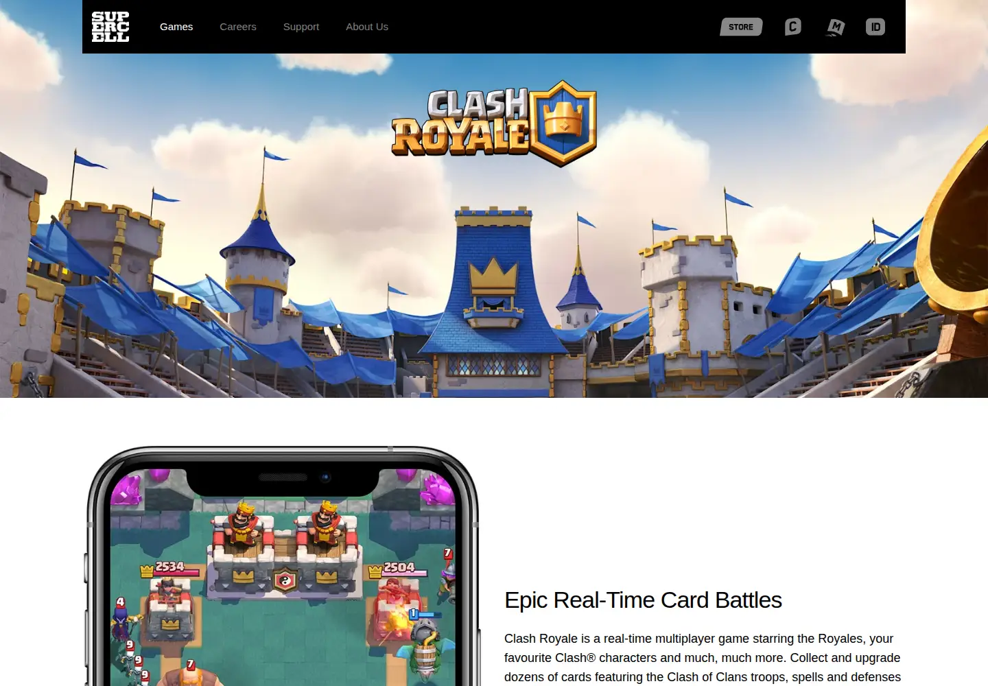 Screenshot of clashroyale.com