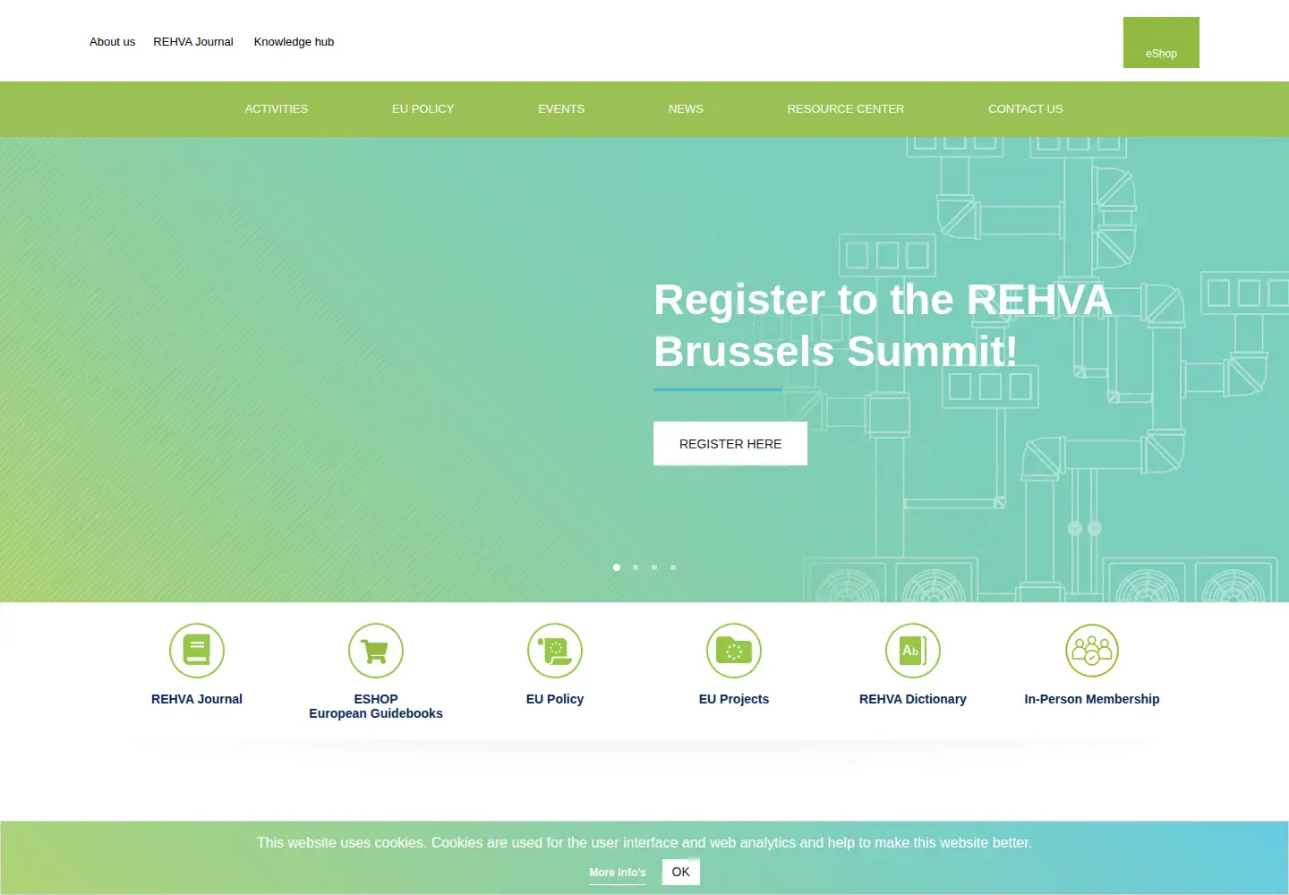 Captured homepage of rehva.eu in the current scan