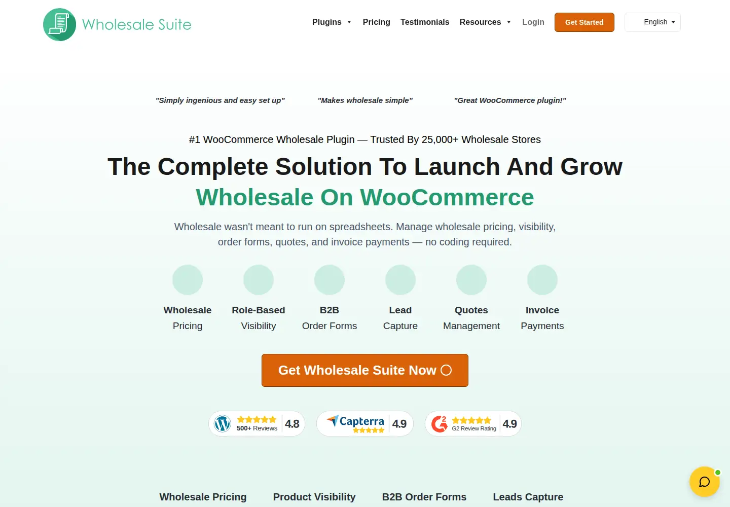 Screenshot of wholesalesuiteplugin.com