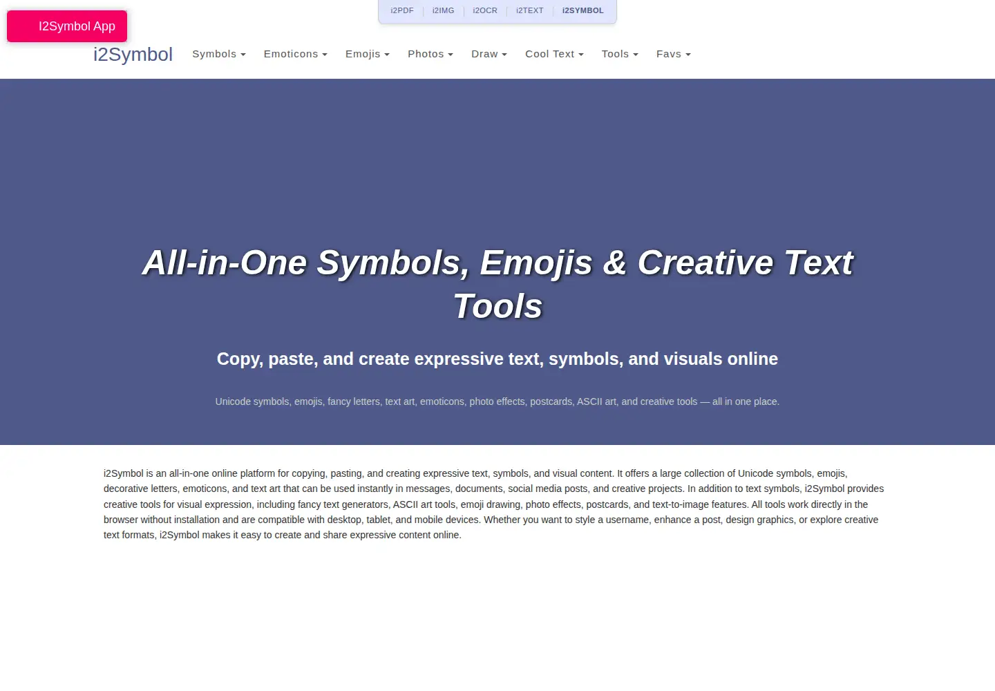 Captured homepage of i2symbol.com in the current scan