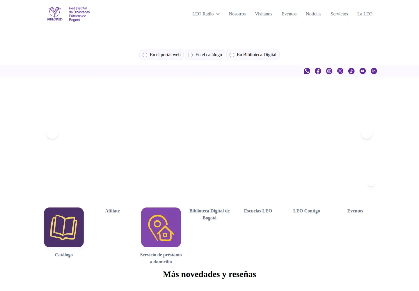 Captured homepage of biblored.gov.co in the current scan