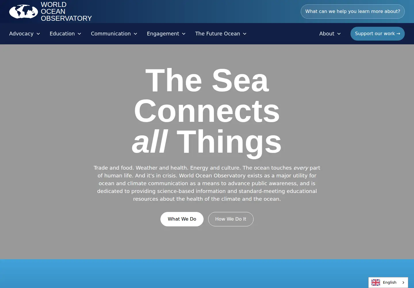 Captured homepage of worldoceanobservatory.org in the current scan