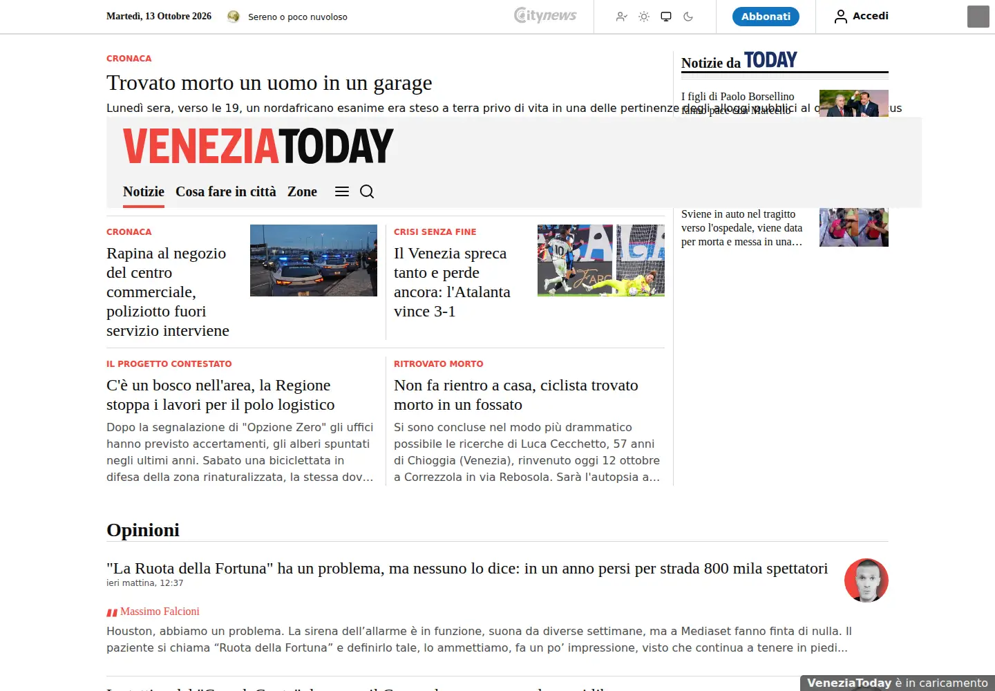 Screenshot of veneziatoday.it