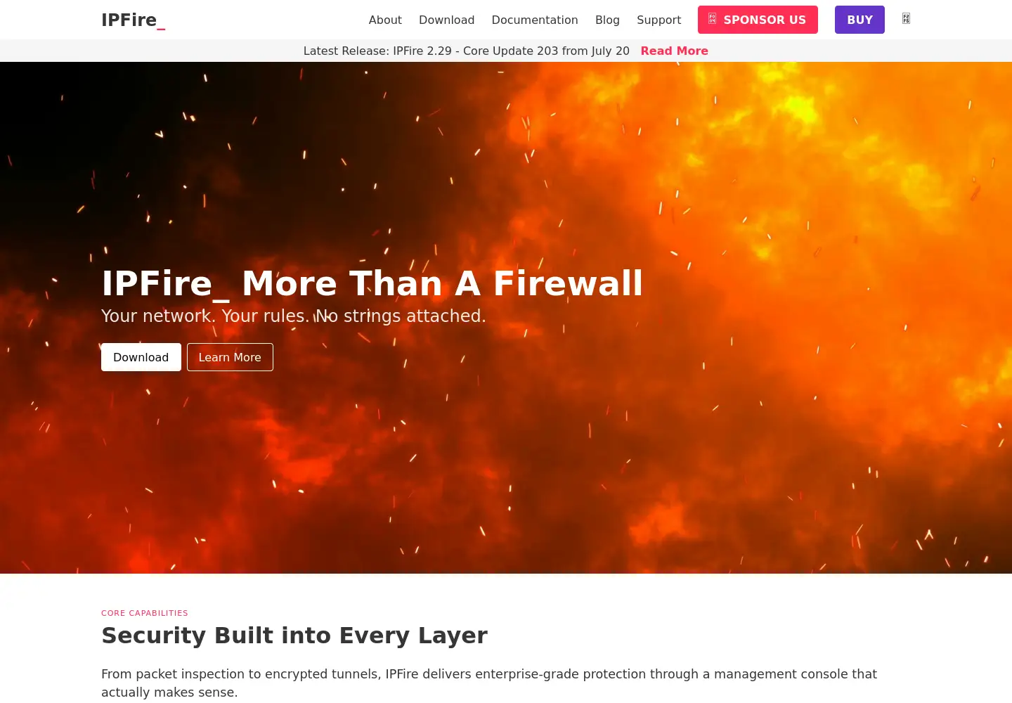 Screenshot of ipfire.org