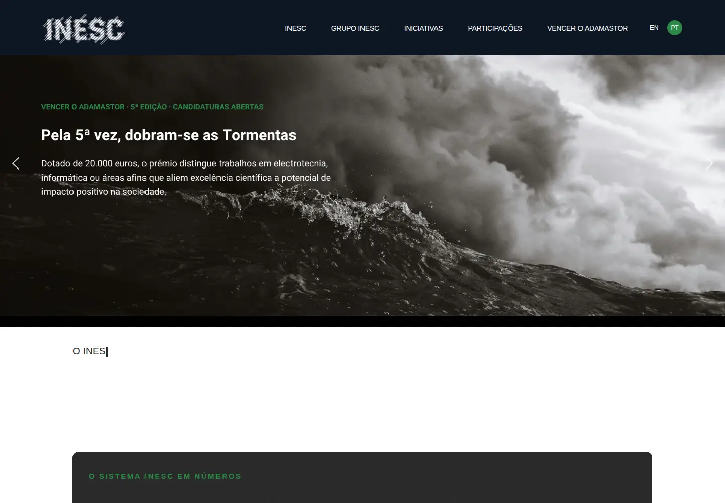 Captured homepage of inesc.pt in the current scan