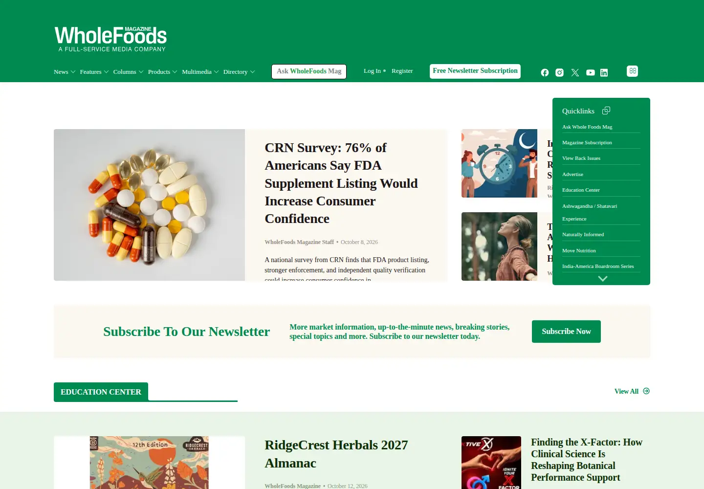 Screenshot of wholefoodsmagazine.com