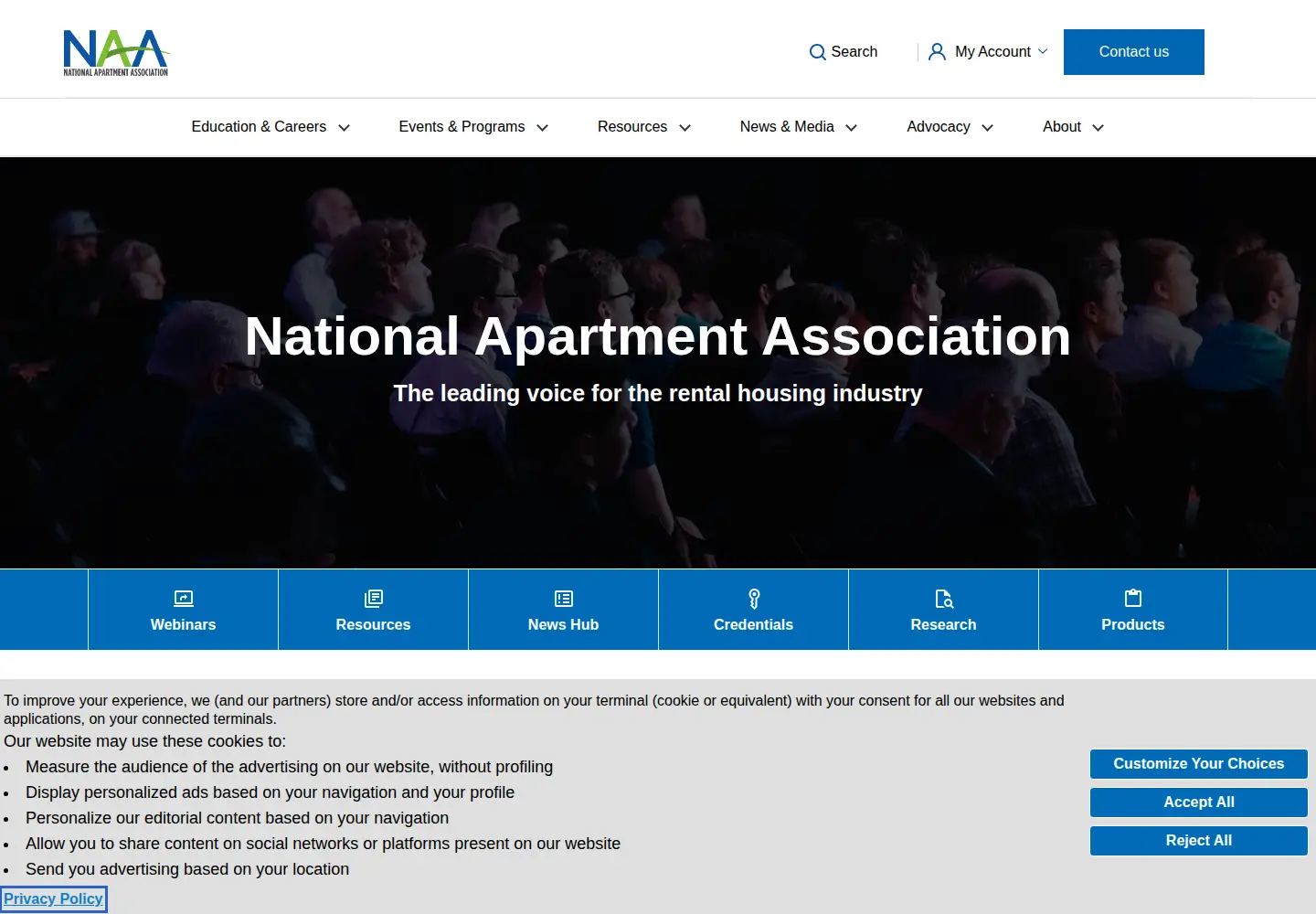 Screenshot of naahq.org