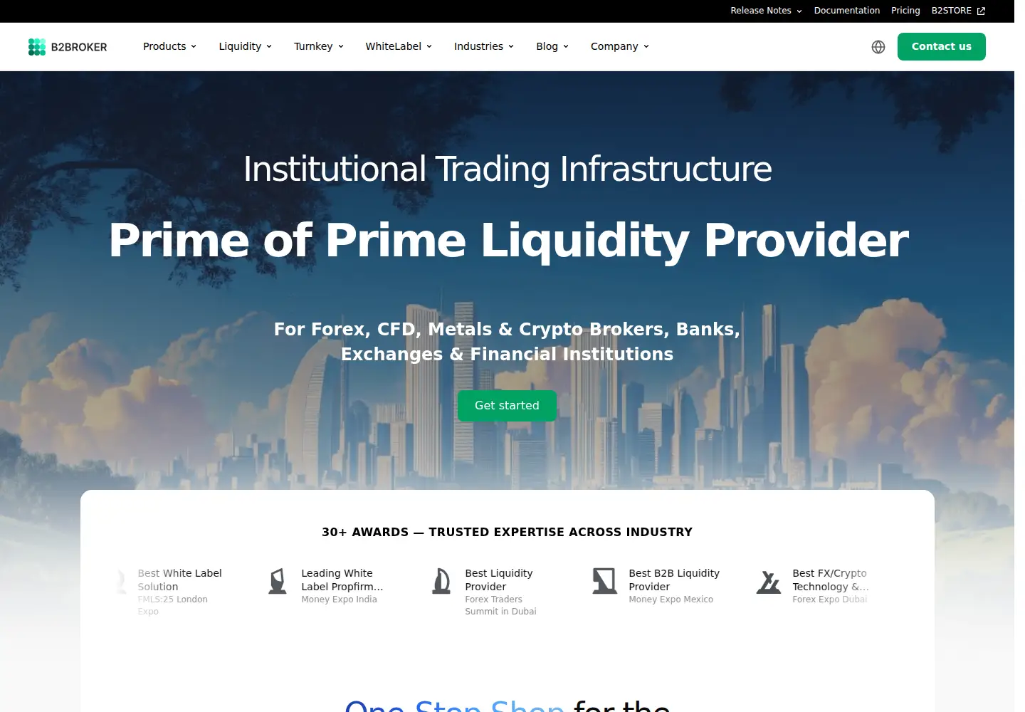 Captured homepage of b2broker.com in the current scan