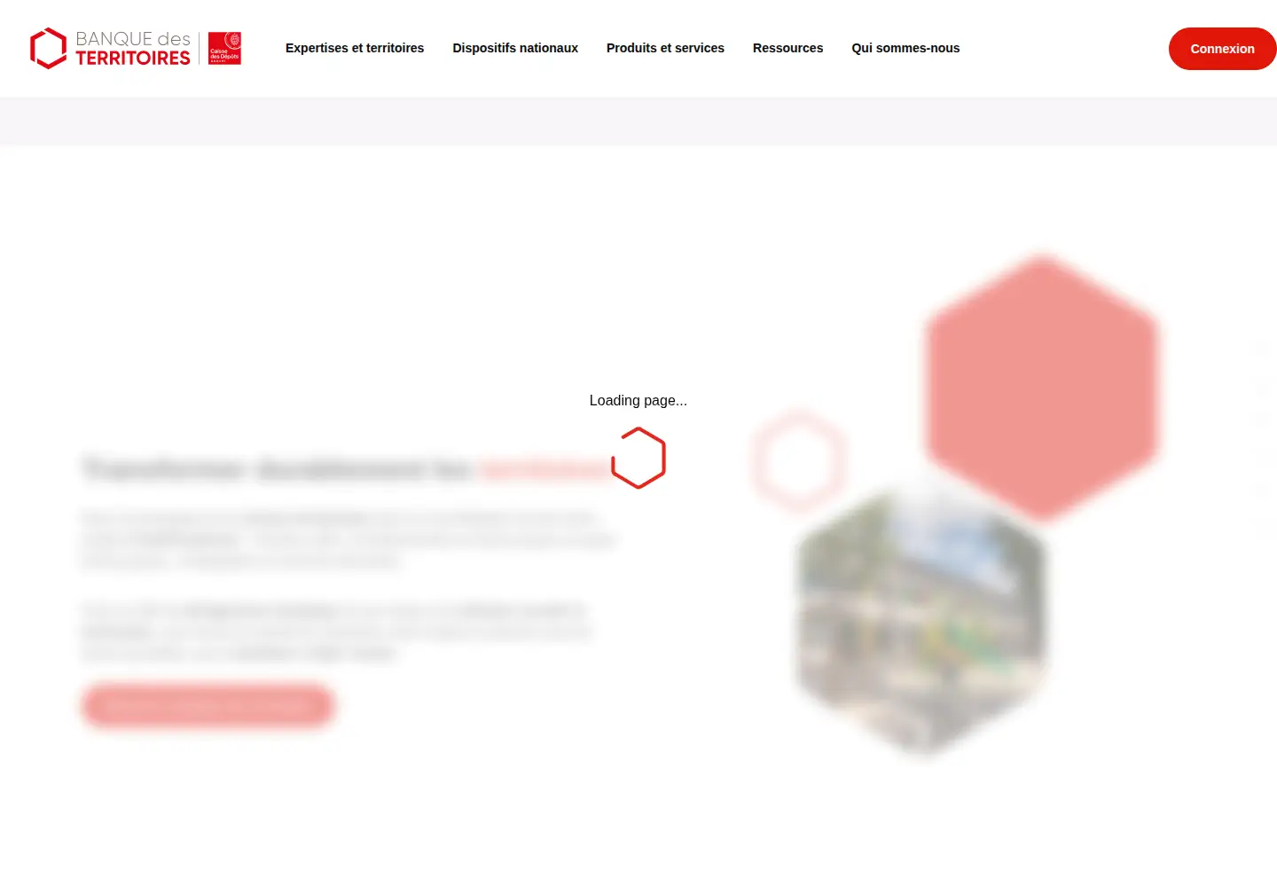 Screenshot of banquedesterritoires.fr
