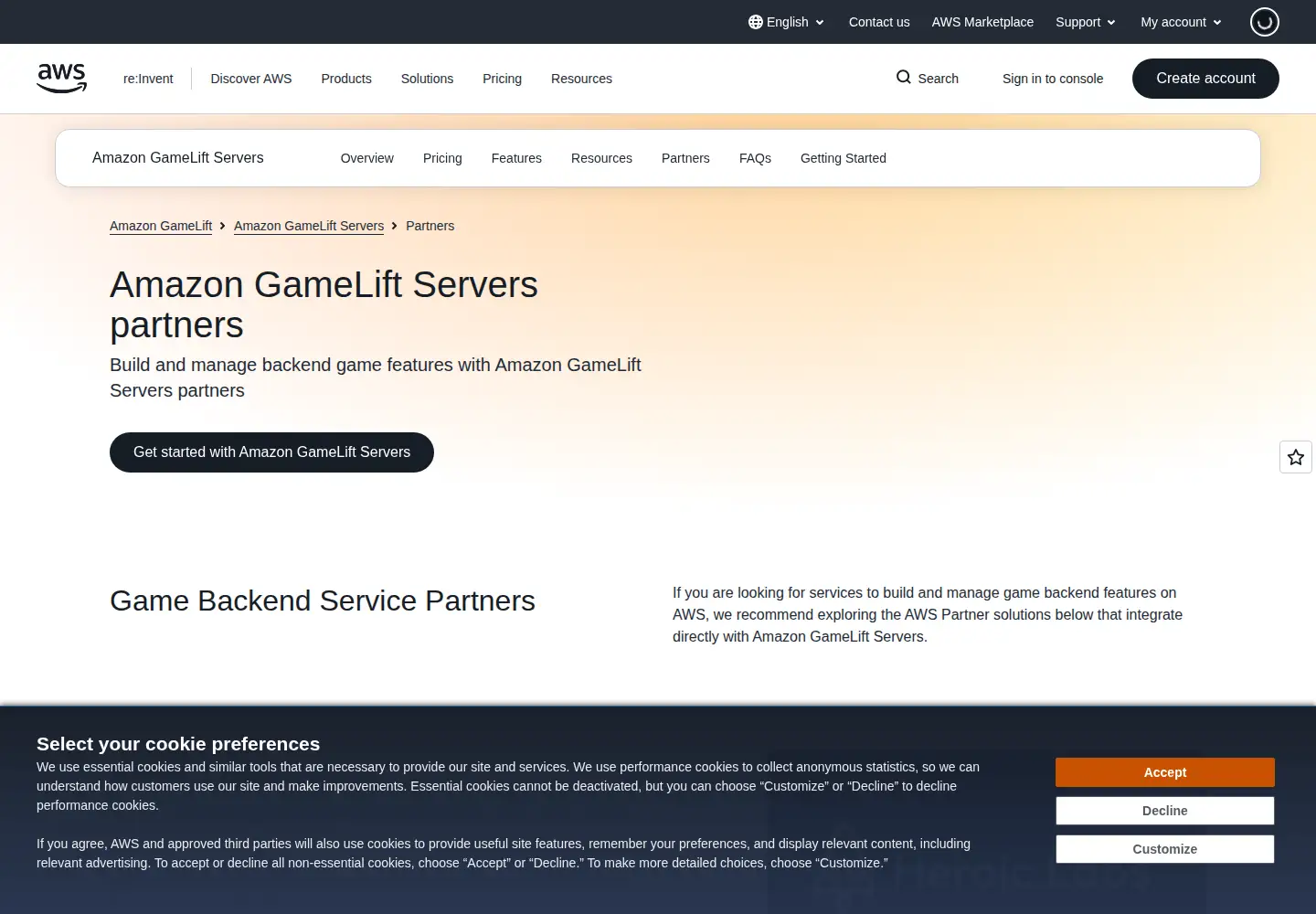 Screenshot of gamesparks.com