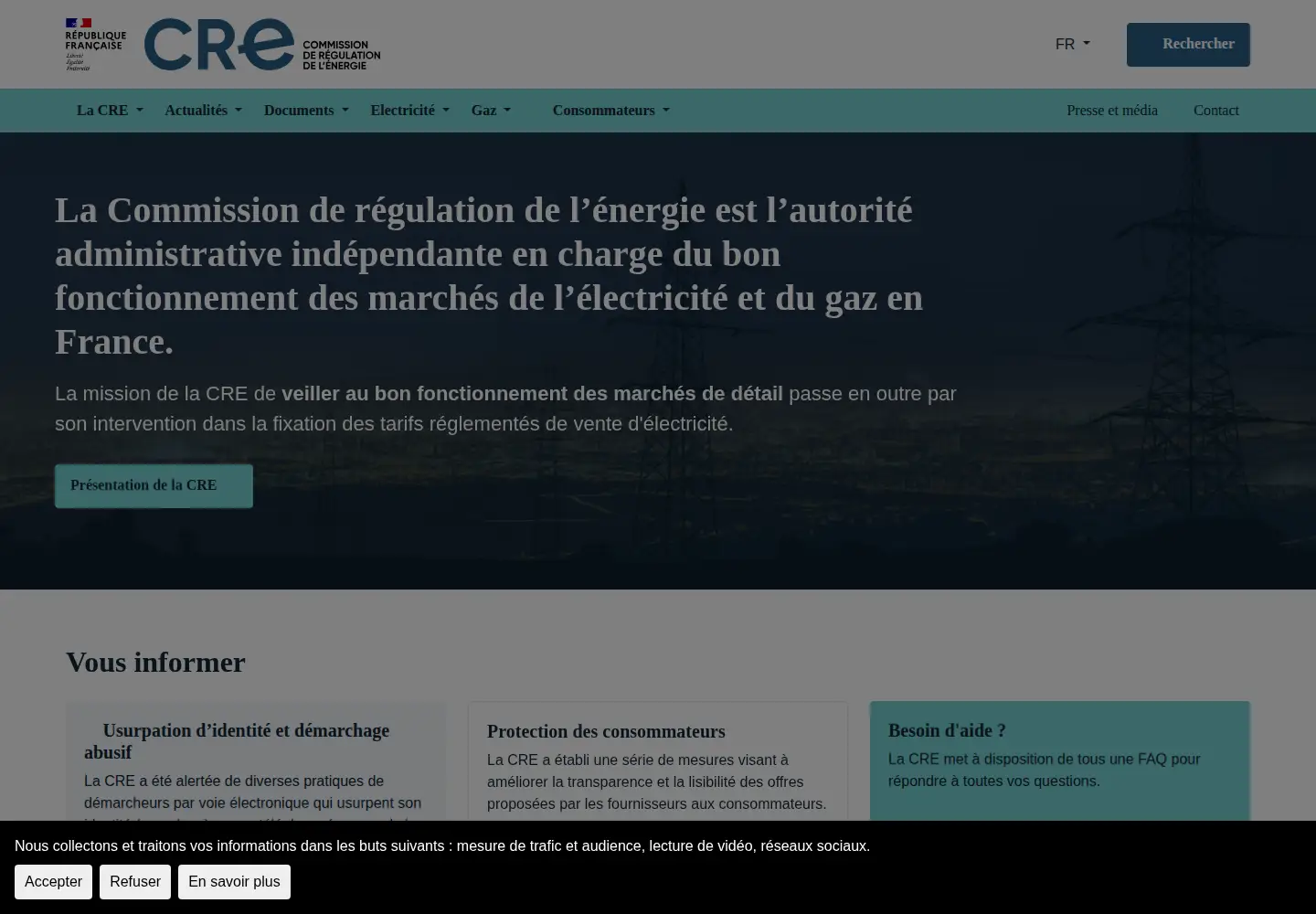 Screenshot of cre.fr